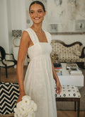 Camisón blanco de novia de algodón bordado Cherubina